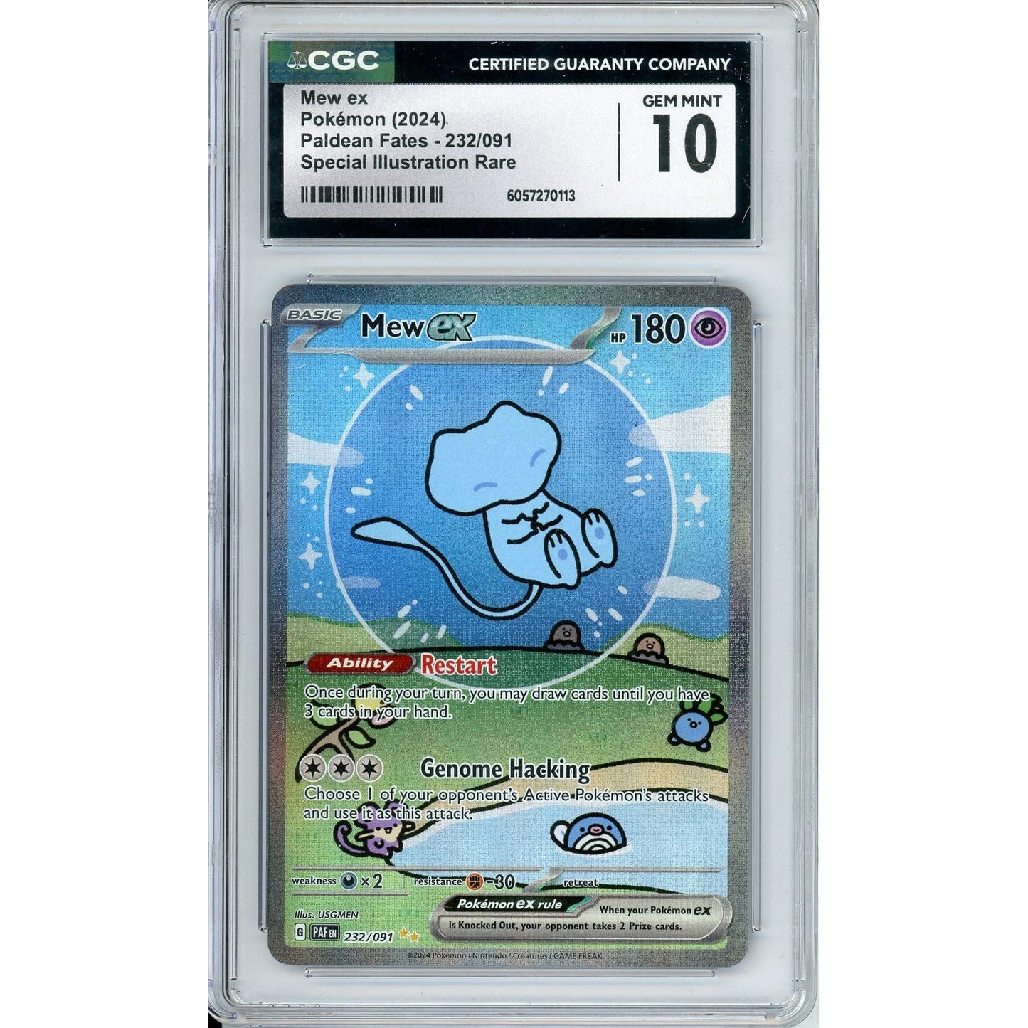 Pokemon Graded: Mew ex 232/91 Paldean Fates (2024) SIR Holo CGC 10