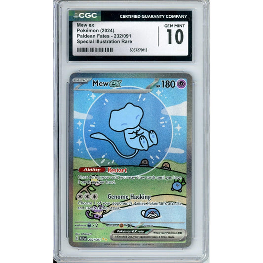 Pokemon Graded: Mew ex 232/91 Paldean Fates (2024) SIR Holo CGC 10