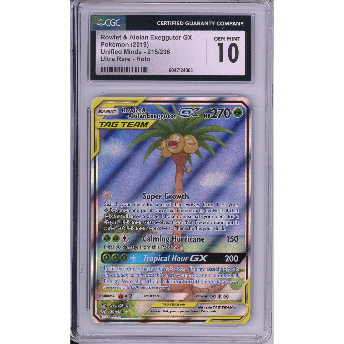 Pokemon Graded: Rowlet & Alolan Exegutor GX CGC 10