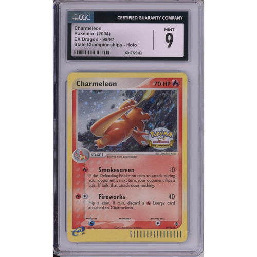 Pokemon Graded: Charmeleon 99/97 Ex Dragon State Championships (2004) CGC 9