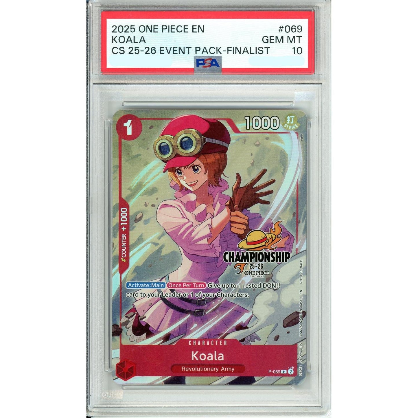 One Piece Graded: Koala P-069 Event Pack Finalist (2025) PSA 10
