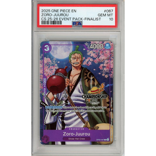 One Piece Graded: Zoro-Juurou OP05-067 Championship 25-26 Event Pack-Finalist PSA 10
