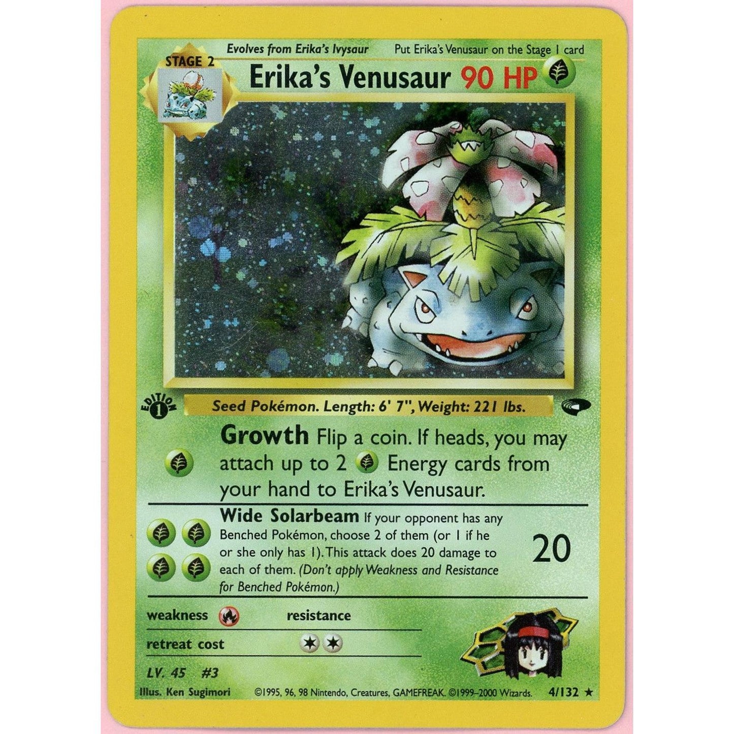 Pokemon Single: Erika's Venusaur 1st Edition 4/132 Gym Challenge (2000) Holo LP