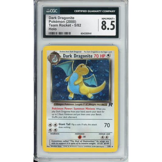 Pokemon Graded: Dark Dragonite 5/82 Team Rocket (2000) Holo CGC 8.5