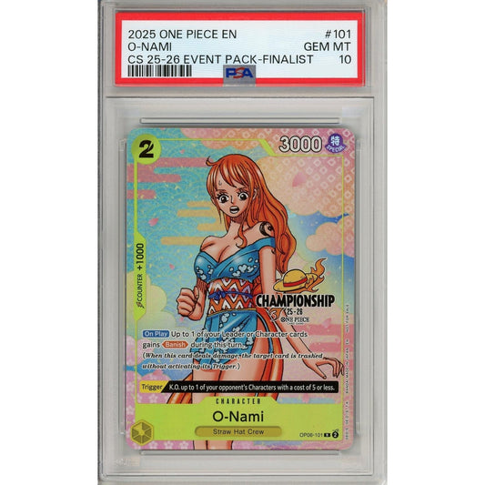 One Piece Graded: O-Nami OP06-101 Championship 25-26 Event Pack- Finalist PSA 10
