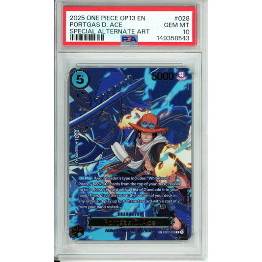 One Piece Graded: Portgas D. Ace OP13 Special Alternate Art PSA 10
