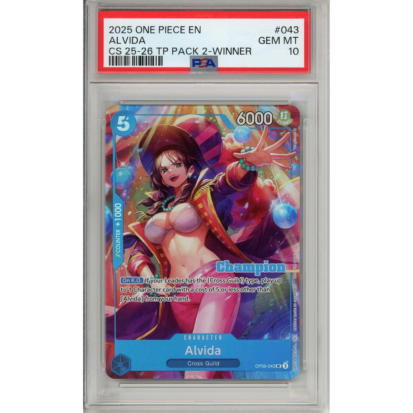 One Piece Graded: Alvida OP09-043 Championship 25-26 Winner PSA 10
