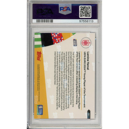 Graded Topps Now: 2024 UEFA Euro Lamine Yamal Young Player #62 Red Foil PSA 10