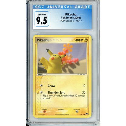 Pokemon Graded: Pikachu 16/17 Pop Series 2 (2005) CGC 9.5