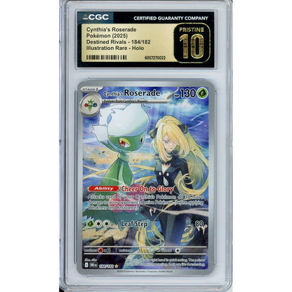 Pokemon Graded: Cynthia's Roserade 184/182 Destined Rivals (2025) Illustration Rare Holo CGC Pristine 10