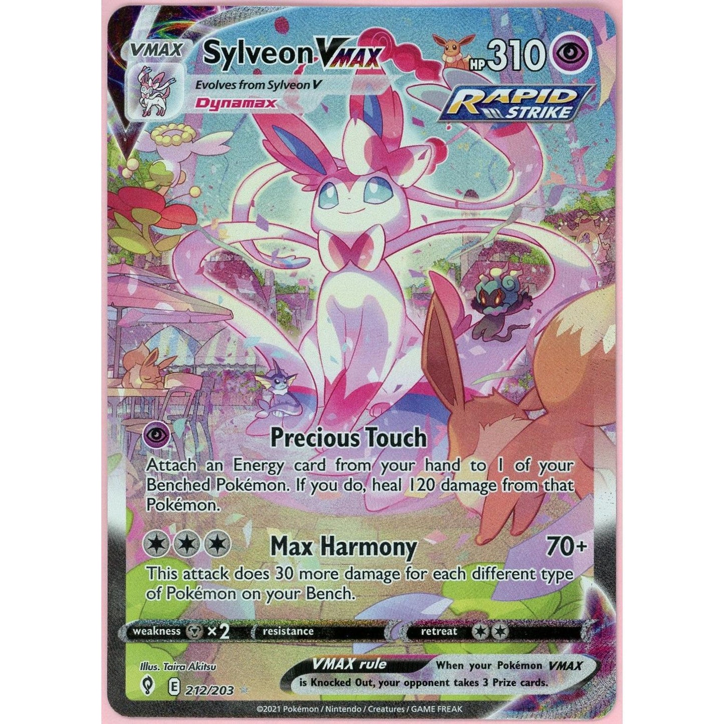 Pokemon Single: Sylveon VMAX 212/203 Evolving Skies (2021) Secret Rare NM