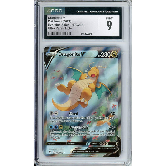 Pokemon Graded: Dragonite V 193/203 Evolving Skies (2021) Ultra Rare Holo CGC 9