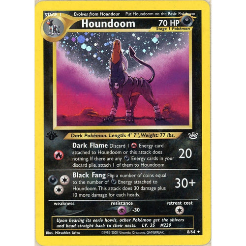 Pokemon Single: Houndoom 1st Edition 8/64 Neo Revelations (2000) Holo NM