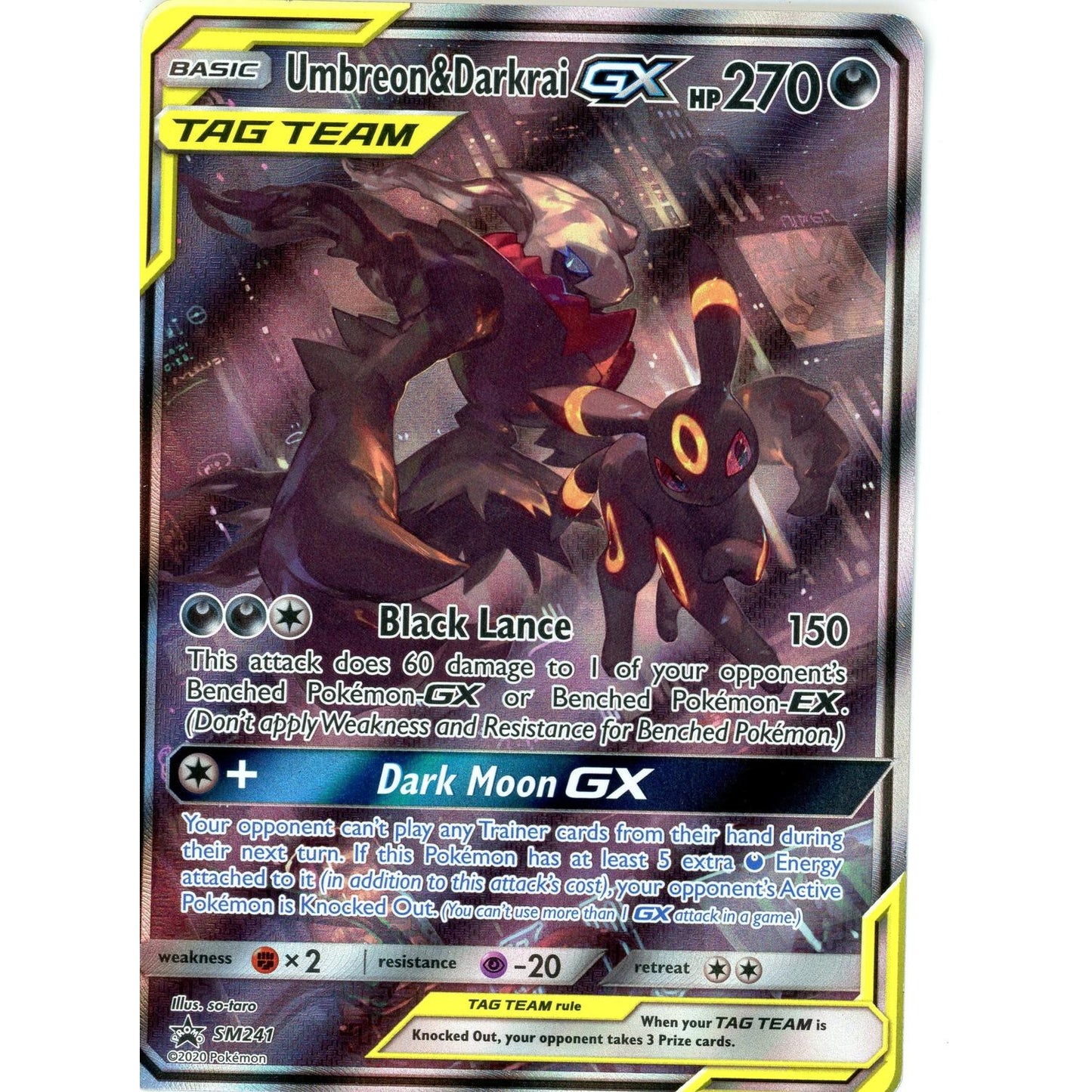 Pokemon Single: Umbreon+Darkrai GX -SM241 SM Promos Holo NM