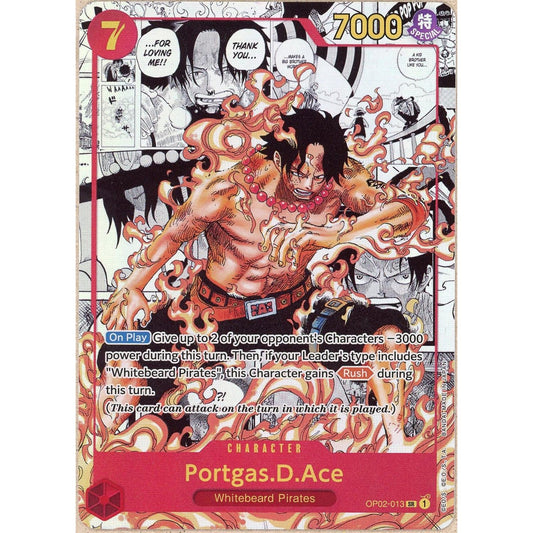 One Piece Single: Portgas.D.Ace MANGA OP02-013 SR One Piece Paramount War (2022) NM