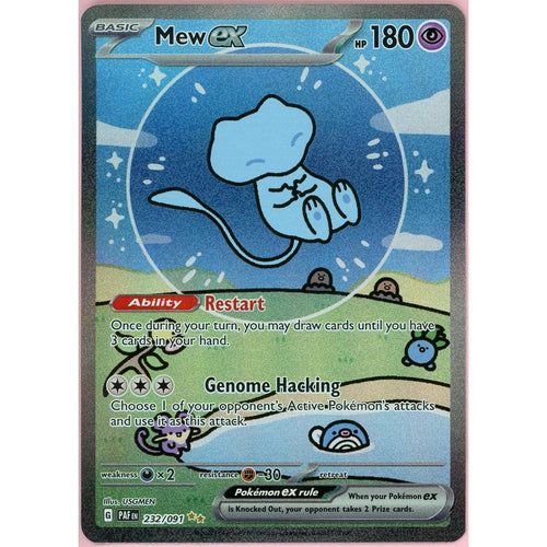 Pokemon Single: Bubble Mew ex 232/91 Paldean Fates (2024) SIR Holo NM