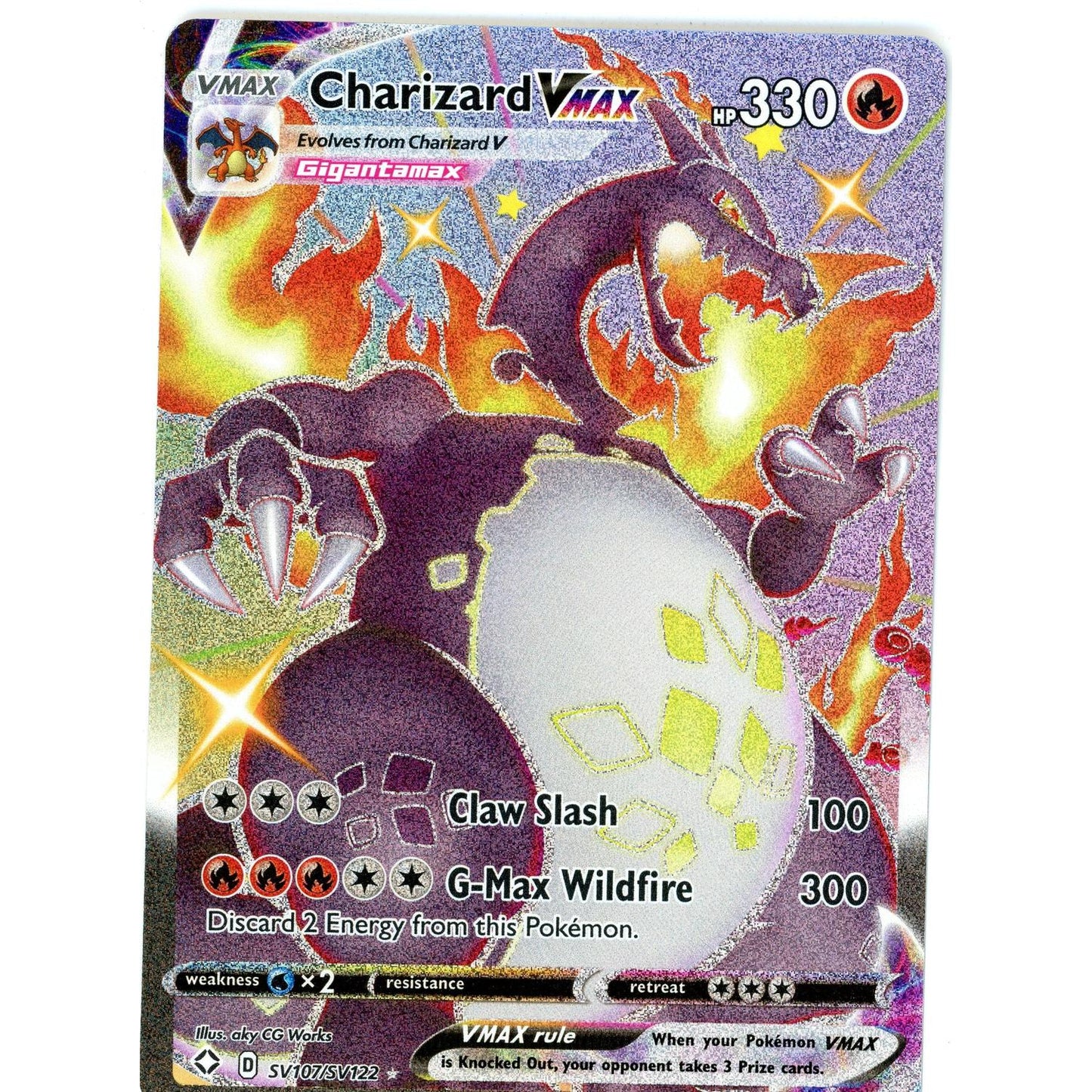 Pokemon Single: Charizard VMAX SV107/SV122 SHFSV NM