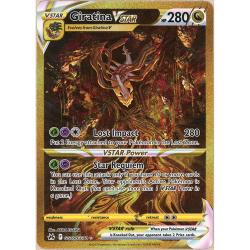 Pokemon Graded: Giratina VSTAR GG69/GG70 Crown Zenith (2023) Gold Holo LP