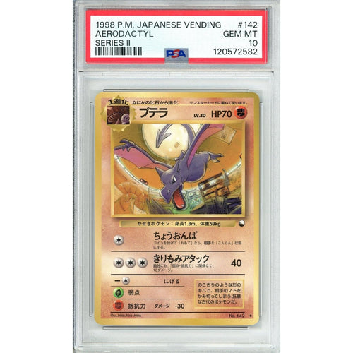 Pokemon Graded: JP Aerodactyl #142 Vending Series II (1998) PSA 10