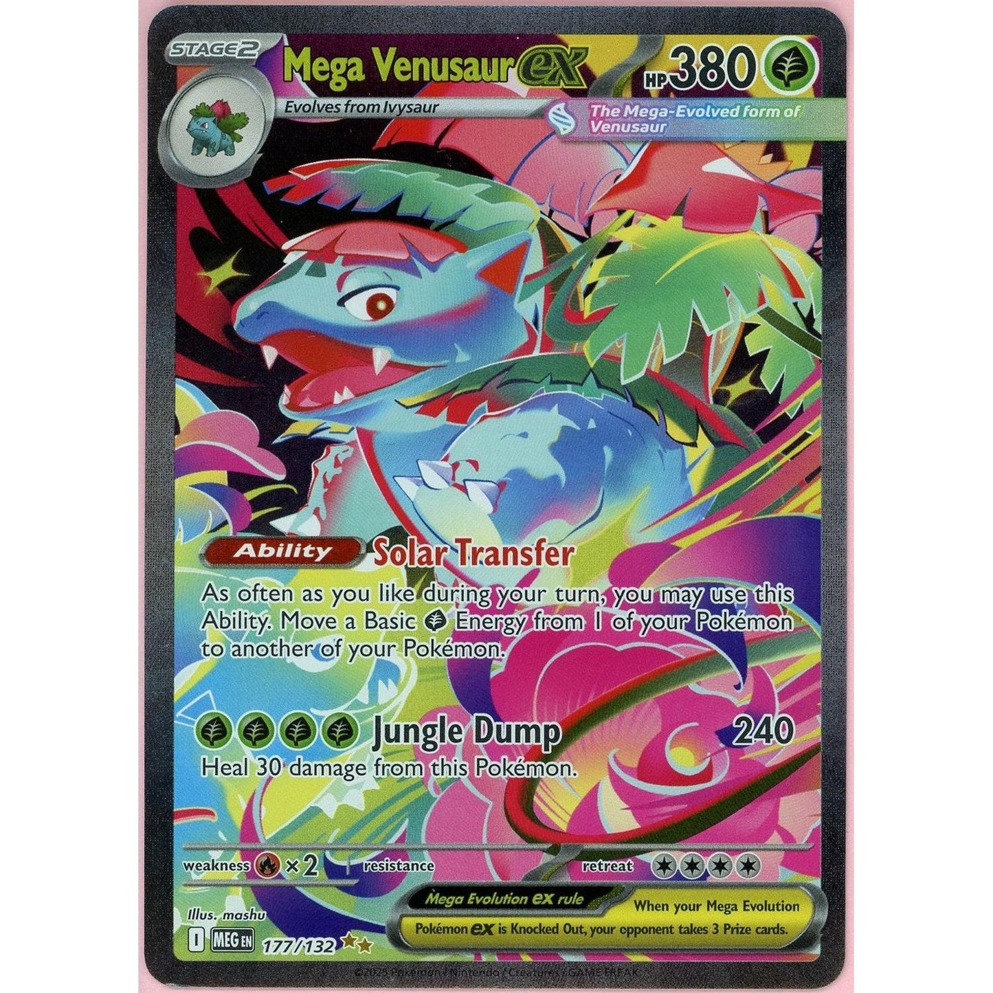 Pokemon Single: Mega Venusaur ex 177/132 Mega Evolution (2025) SIR NM