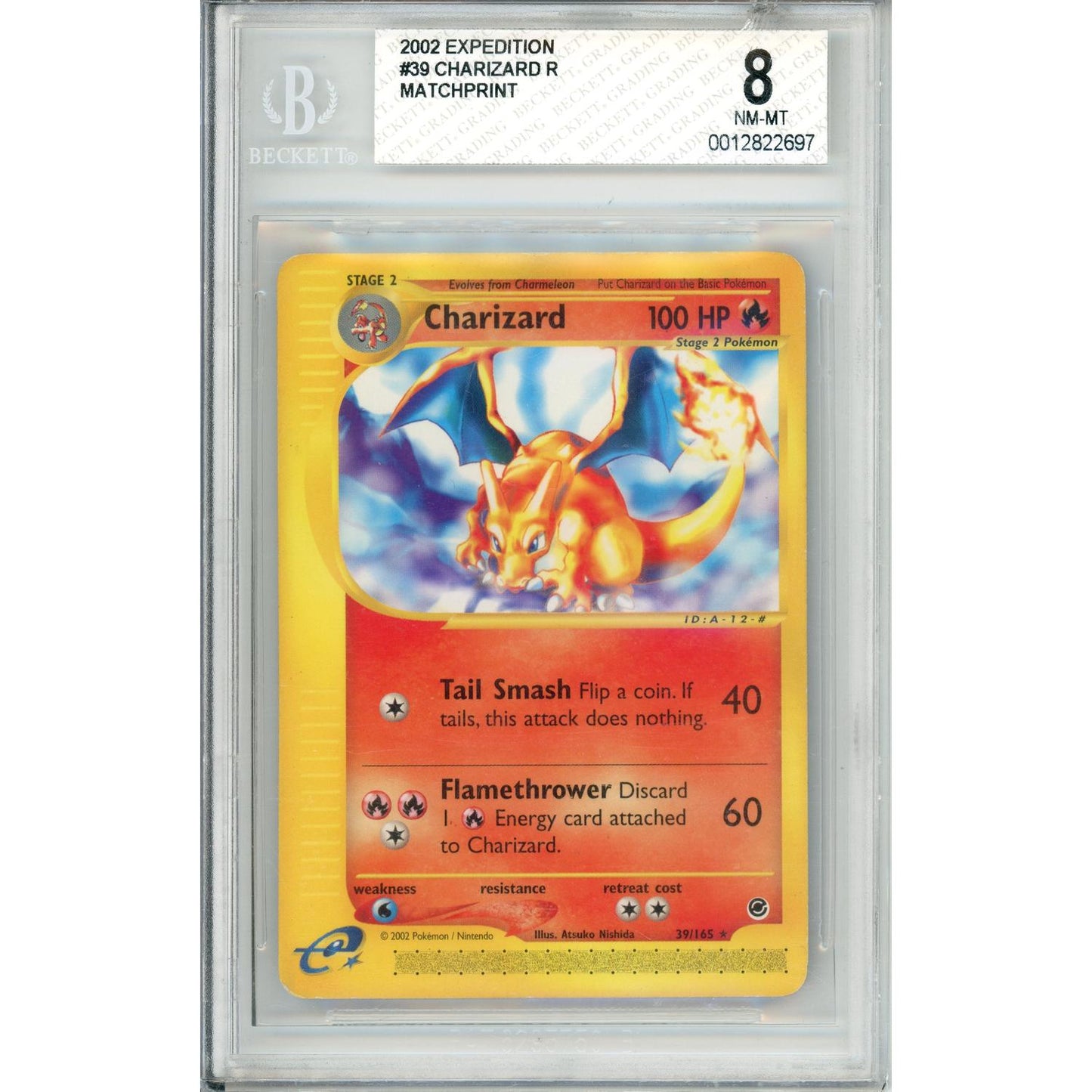 Pokemon Graded: Charizard #39 Expedition (2002) Matchprint Beckett 8