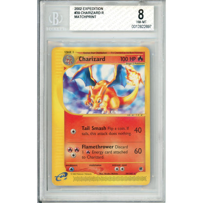 Pokemon Graded: Charizard #39 Expedition (2002) Matchprint Beckett 8