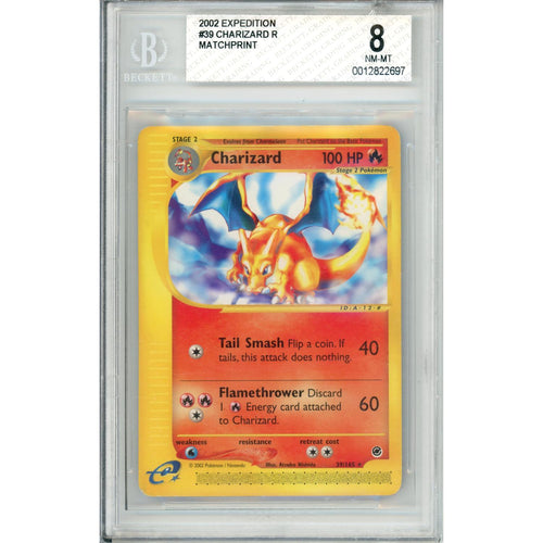 Pokemon Graded: Charizard #39 Expedition (2002) Matchprint Beckett 8