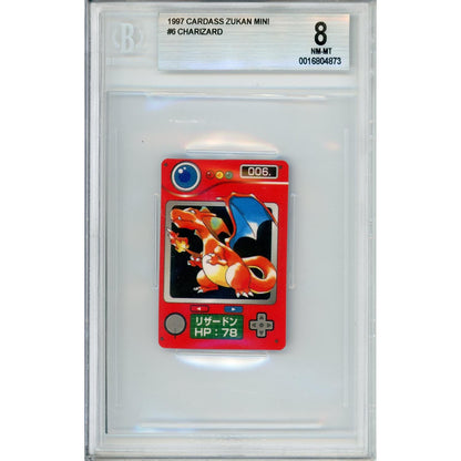 Pokemon Graded: Charizard #6 Carddass Zokan Mini (1997) Beckett 8