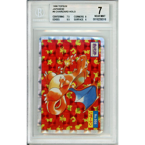 Pokemon Graded: JP Charizard #6 Topsun (1996) Beckett 7