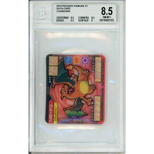 Pokemon Graded: Charizard Data Card Pokedex Ramune XY Beckett 8.5