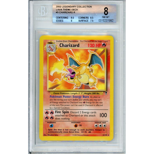 Pokemon Graded: Charizard #3 Deck Legendary Collection (2002) Beckett 8