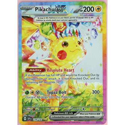 Pokemon Singles: Pikachu ex 238/191 Surging Sparks (2024) SIR NM