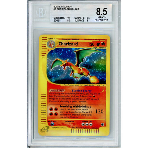 Pokemon Graded: Charizard 6/165 Expedition (2002) Holo Beckett 8.5