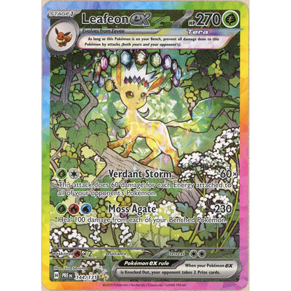 Pokemon Single: Leafeon ex 144/131 Prismatic Evolutions (2025) SIR NM
