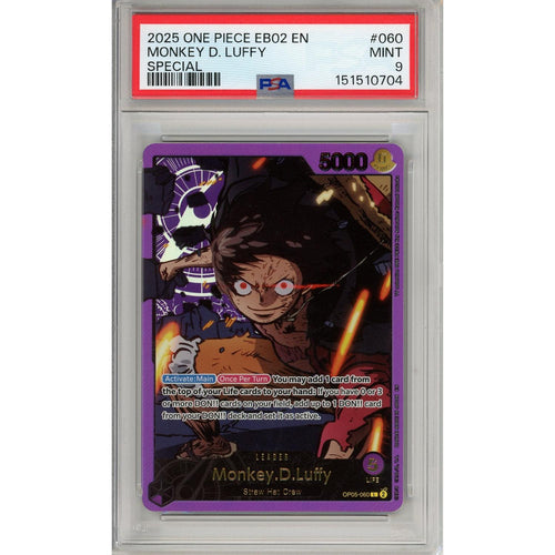 One Piece Graded: Monkey.D.Luffy OP05-060 Extra Booster: Anime 25th Collection PSA 9