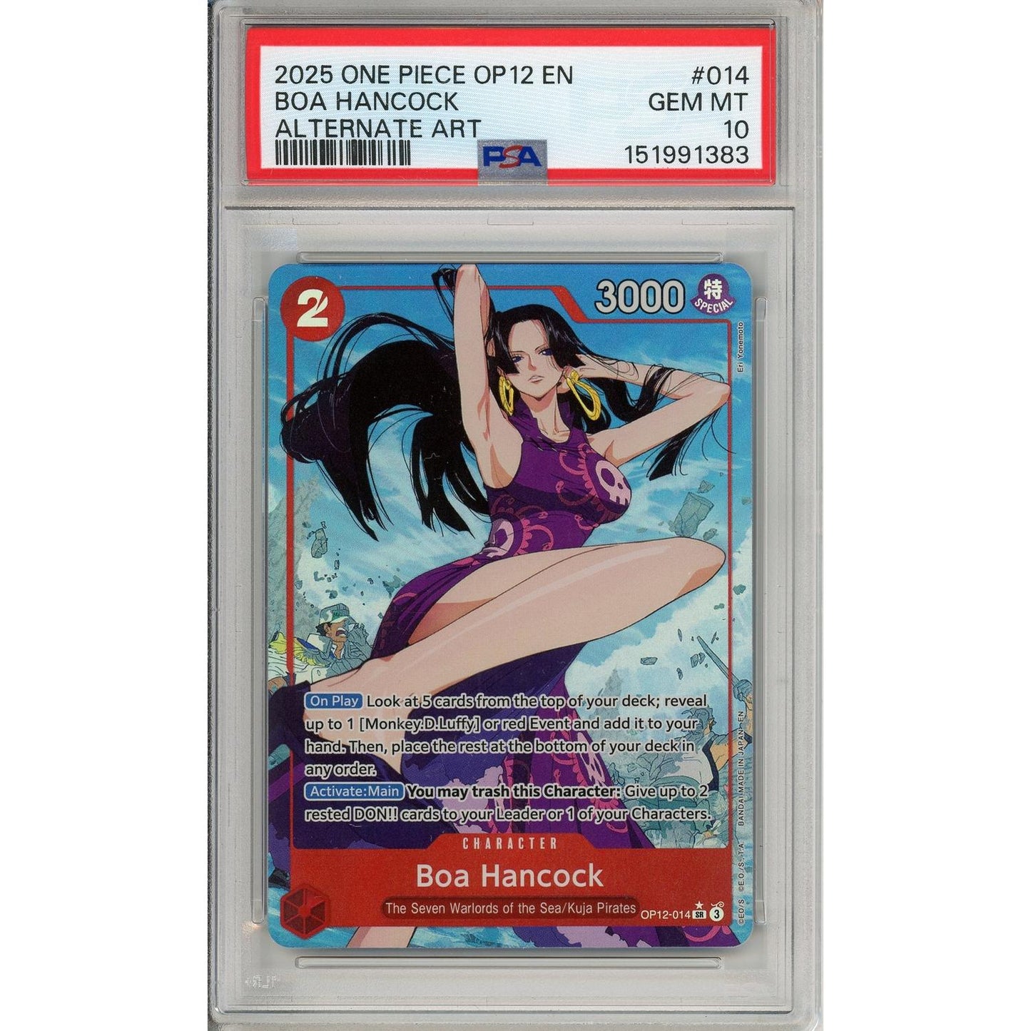 One Piece Graded: Boa Hancock OP12-014 Legacy Of The Master Alternate Art PSA 10