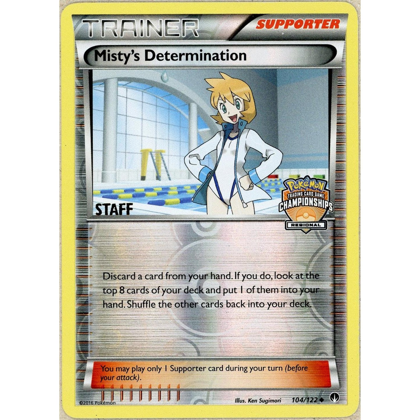 Pokemon Single: Misty's Determination 104/122 Breakpoint TCG Regional Championships Staff Promo (2016) Reverse Holo MP