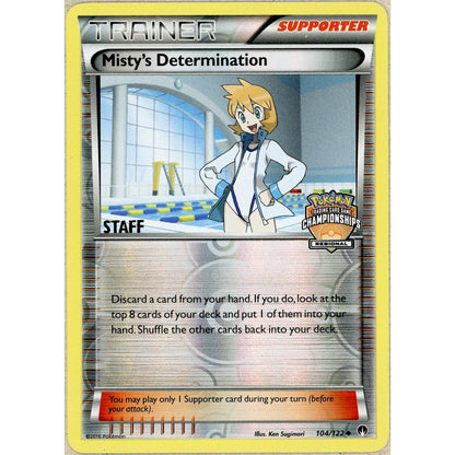 Pokemon Single: Misty's Determination 104/122 Breakpoint TCG Regional Championships Staff Promo (2016) Reverse Holo MP