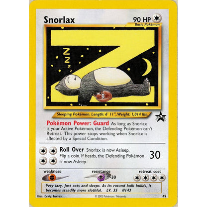 Pokemon Single: Snorlax #49 WOTC League Promo (2002) LP