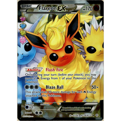 Pokemon Single: Flareon ex RC28/RC32 Generations Radiant Collection (2016) Holo NM