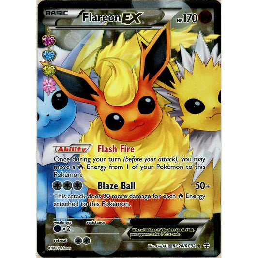 Pokemon Single: Flareon ex RC28/RC32 Generations Radiant Collection (2016) Holo NM