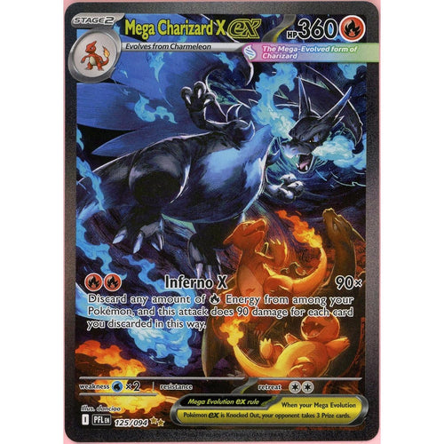 Pokemon Single: Mega Charizard X ex 125/094 Phantasmal Flames (2025) SIR Holo NM
