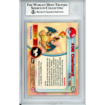 Pokemon Graded: Charizard #6 TV Animation Series 1 (1999) Rainbow Holofoil Beckett 8