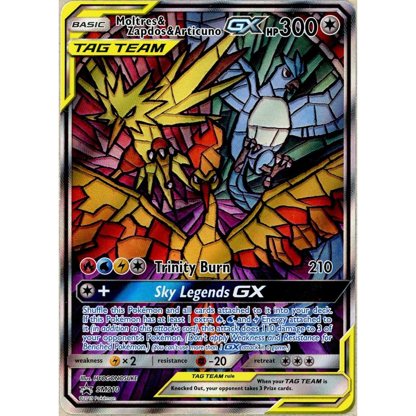 Pokemon Single: Moltres & Zapdos & Articuno GX #SM210 Hidden Fates Promo (2019) Holo NM