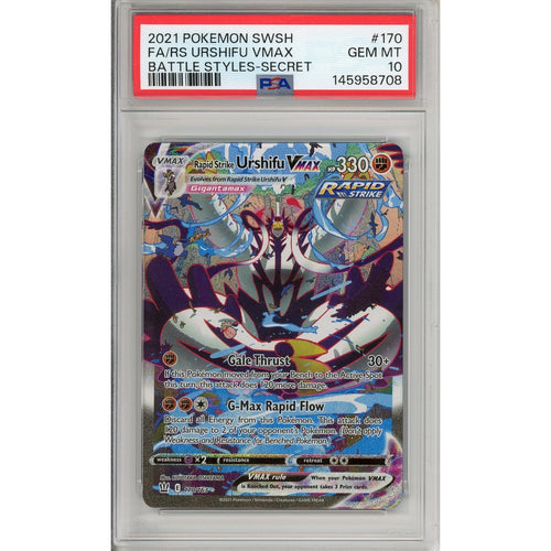 Pokemon Graded: Rapid Strike Urshifu VMAX 170/163 Battle Styles (2021) Full Art PSA 10
