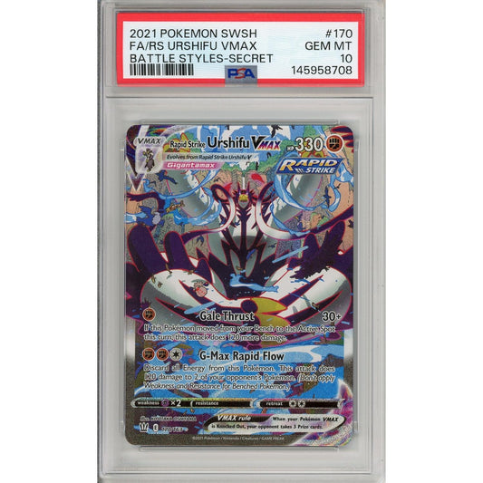 Pokemon Graded: Rapid Strike Urshifu VMAX 170/163 Battle Styles (2021) Full Art PSA 10