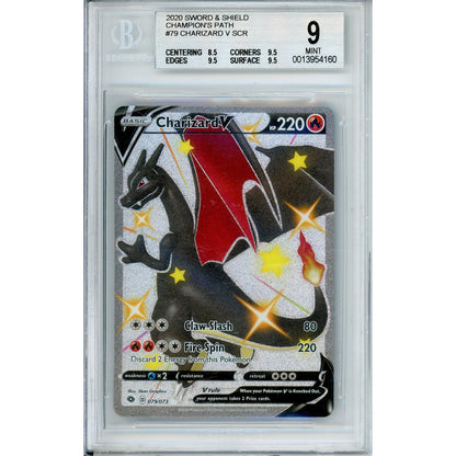 Pokemon Graded: Charizard V 79/73 Champion's Path (2020) Beckett 9