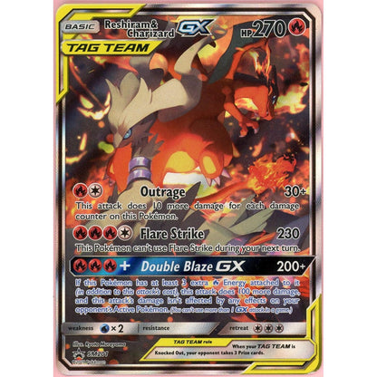 Pokemon Single: Reshiram & Charizard GX #SM201 Sun & Moon Promo (2019) LP