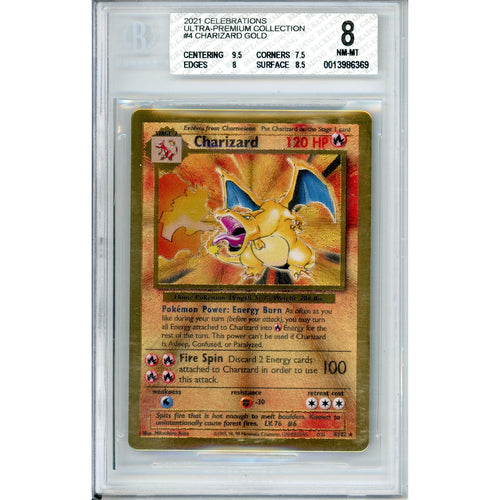 Pokemon Graded: Charizard 4/102 Ultra Premium Collection (2021) Gold Metal Beckett 8