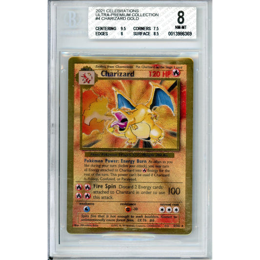 Pokemon Graded: Charizard 4/102 Ultra Premium Collection (2021) Gold Metal Beckett 8